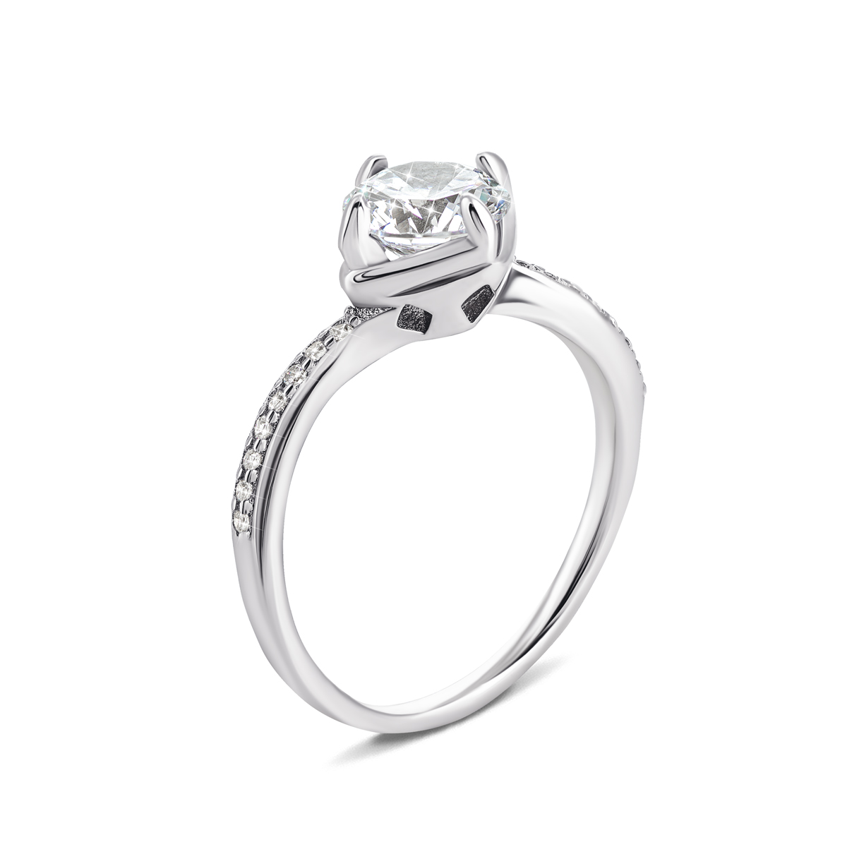 

Серебряное кольцо с фианитами 16 размер 1RI60285