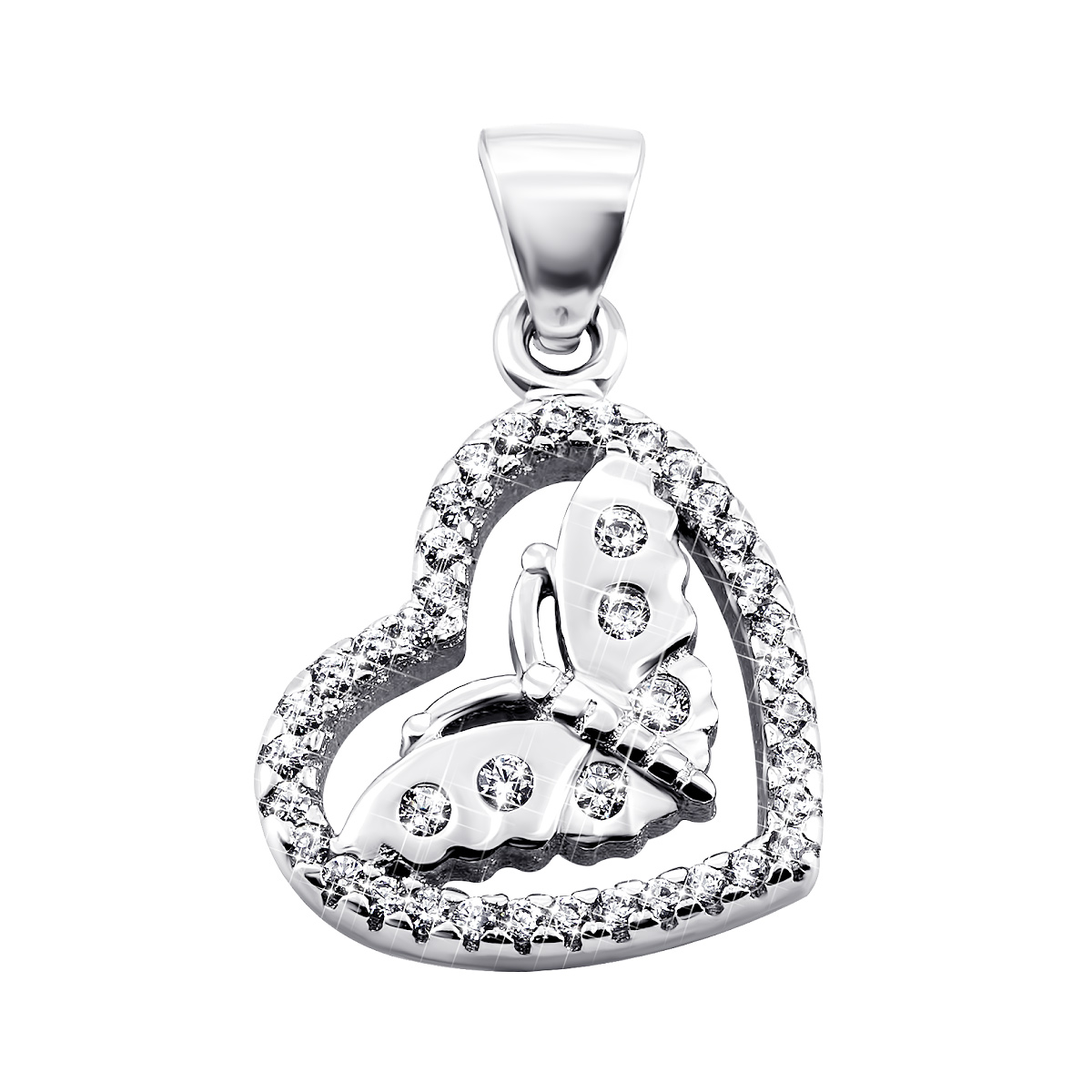 

Серебряная подвеска Сердце с фианитами 1PE45598-P