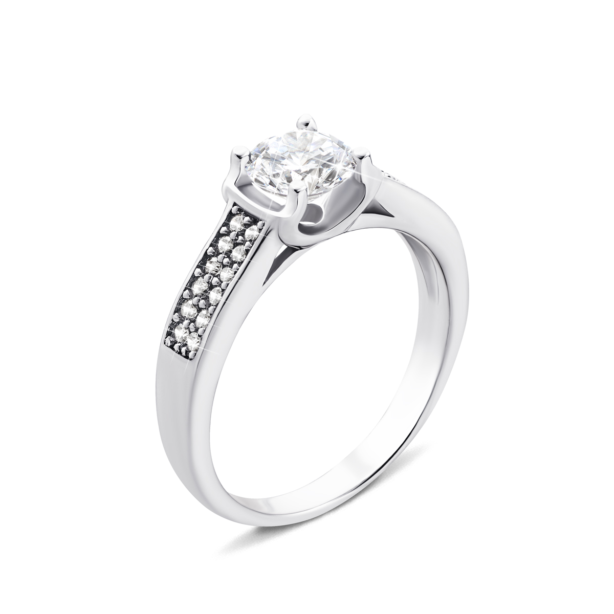

Серебряное кольцо с фианитами 16.5 размер 1RI59913