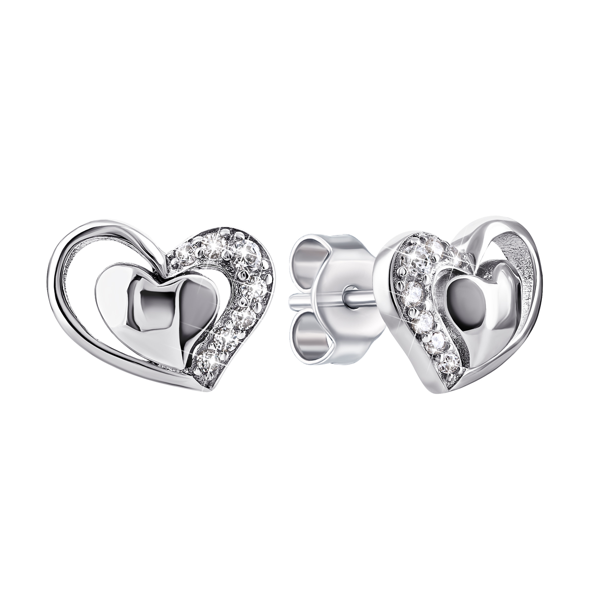 

Серебряные пуссеты Сердце с фианитами 1EA92991
