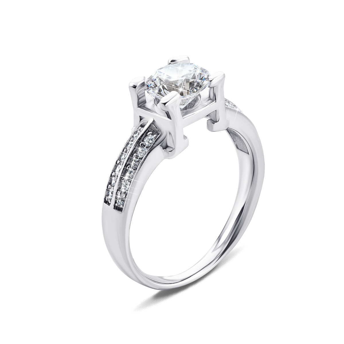 

Серебряное кольцо с фианитами 17 размер 1RI63389