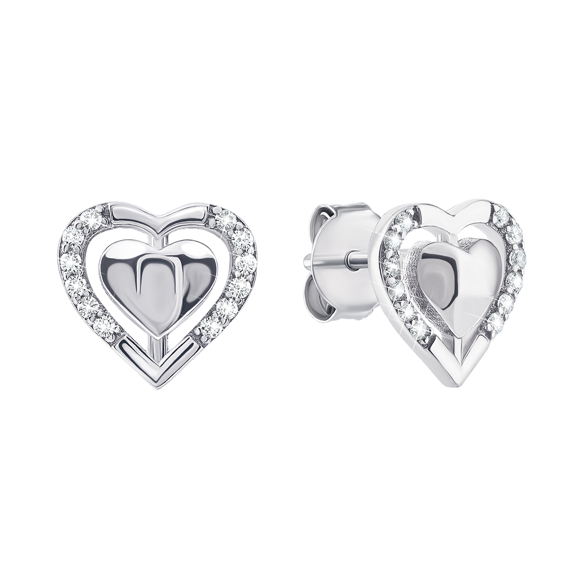 

Серебряные пуссеты Сердце с фианитами 1EA92917