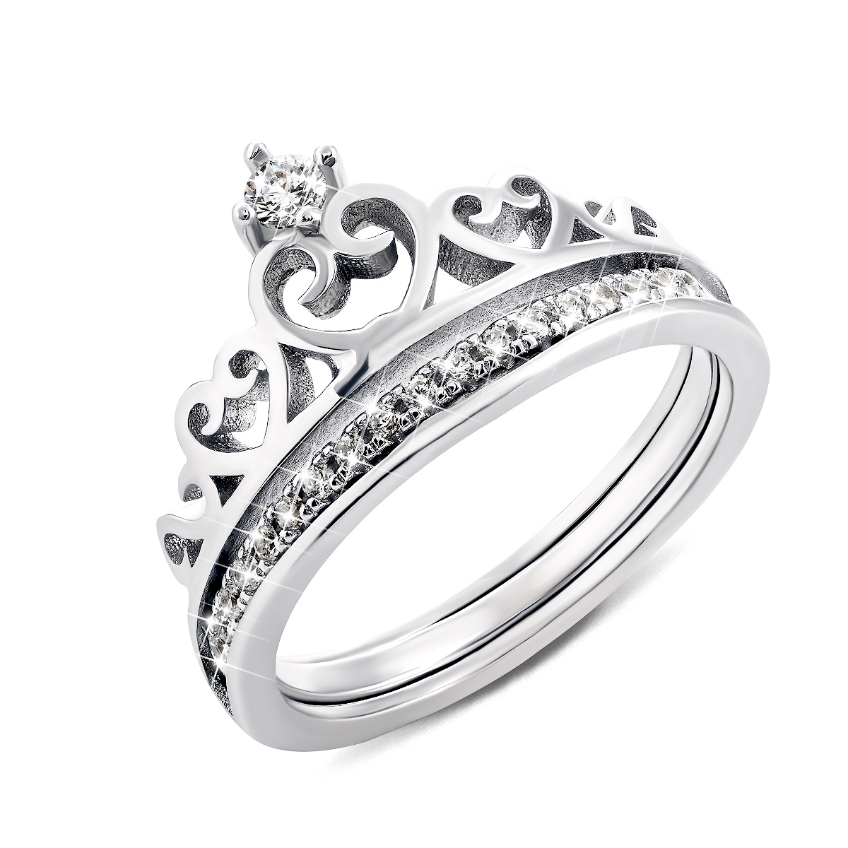 Серебряное кольцо корона Соколов