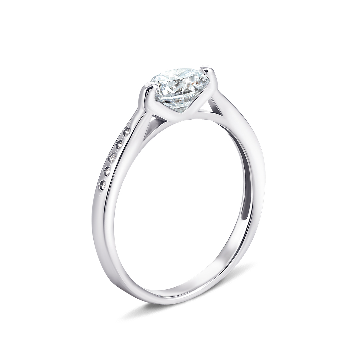 

Серебряное кольцо с фианитами 17 размер 1RI58183