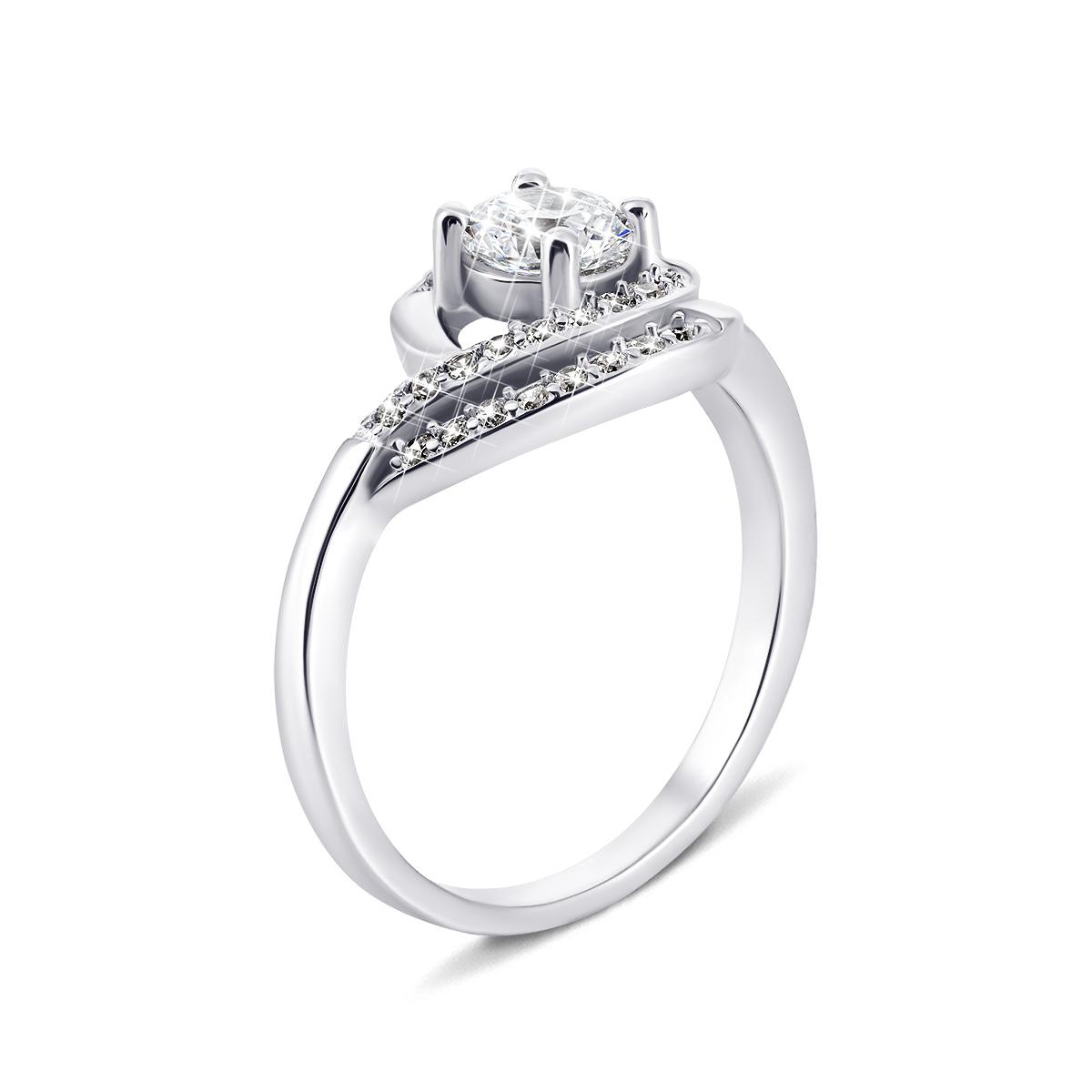 

Серебряное кольцо с фианитами 15.5 размер SD17995