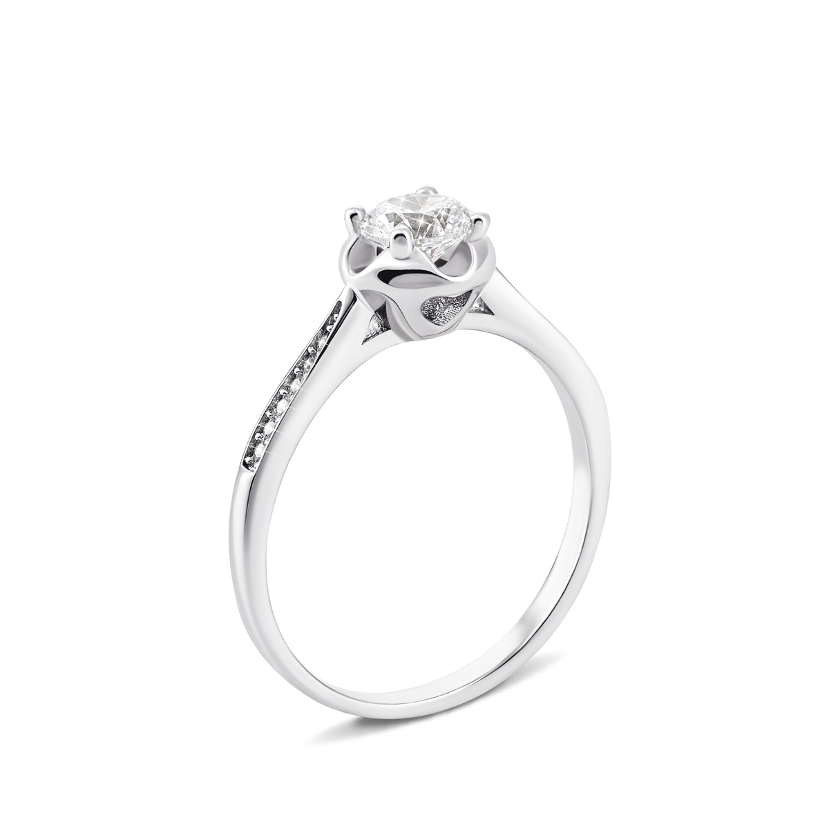 

Серебряное кольцо с фианитами 16 размер 1RI57449