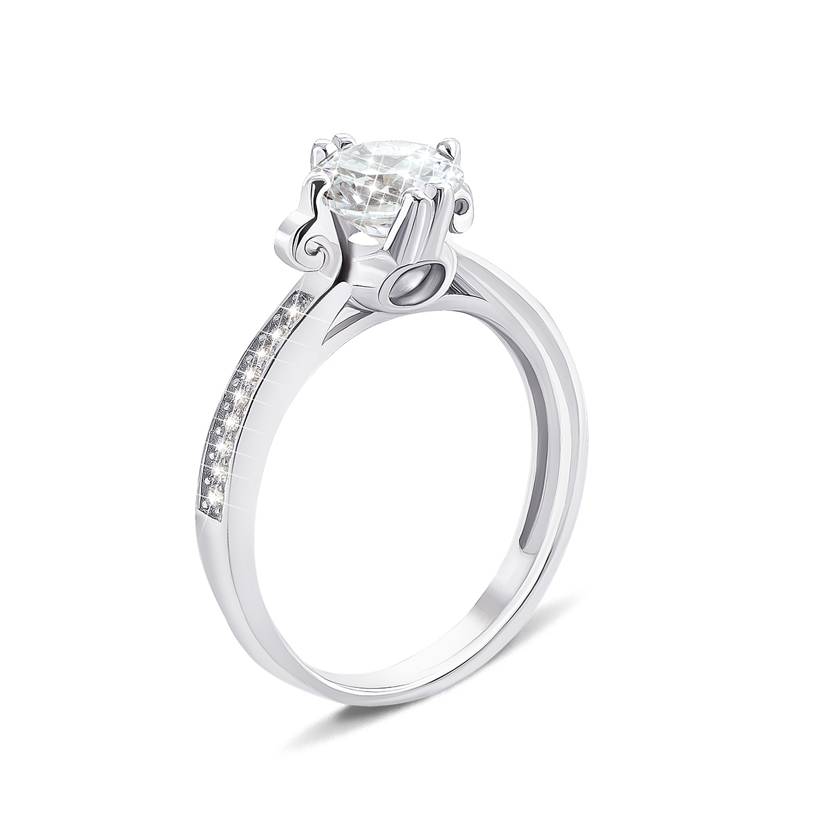 

Серебряное кольцо с фианитами 15.5 размер 1RI59080
