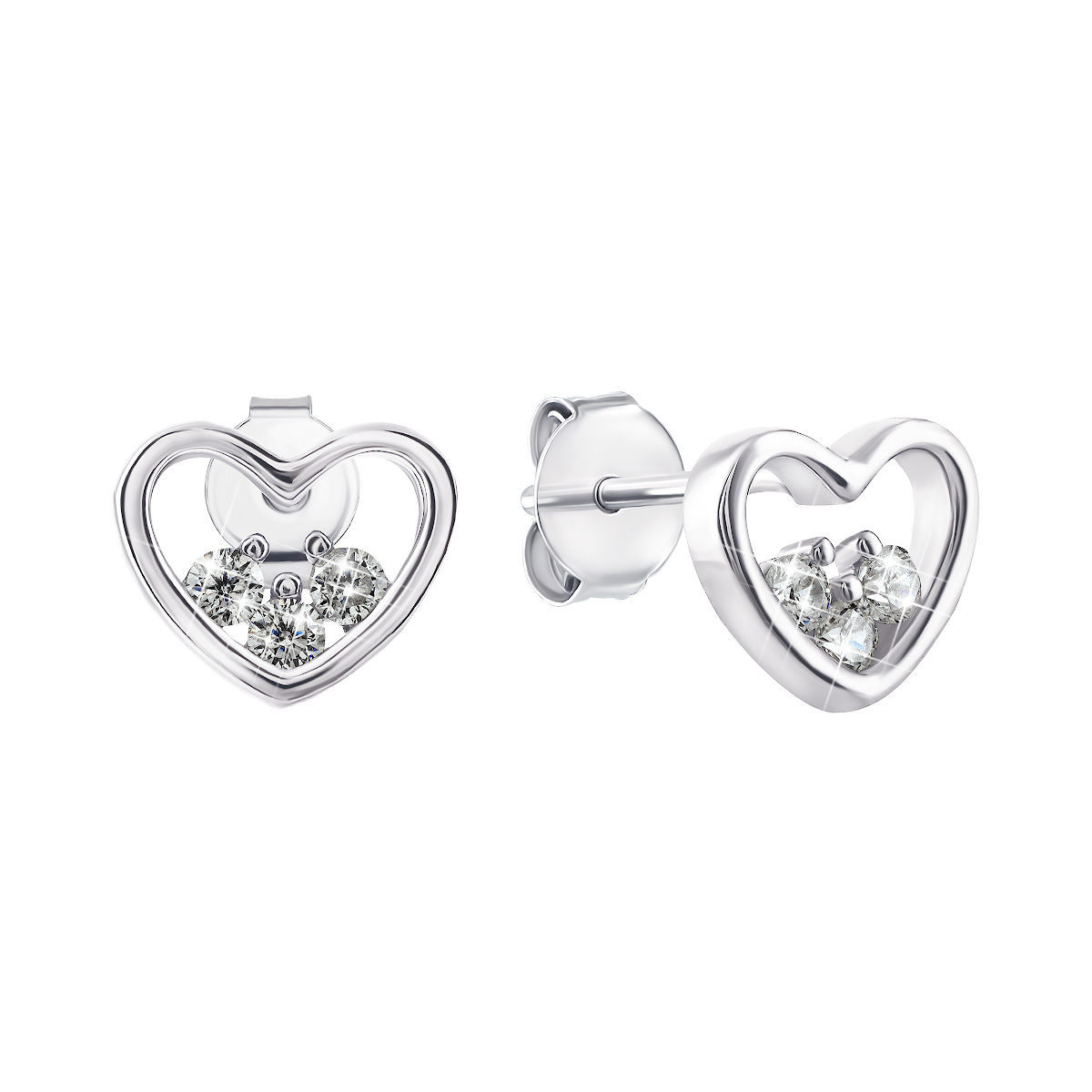 

Серебряные пуссеты Сердце с фианитами 1EA93651