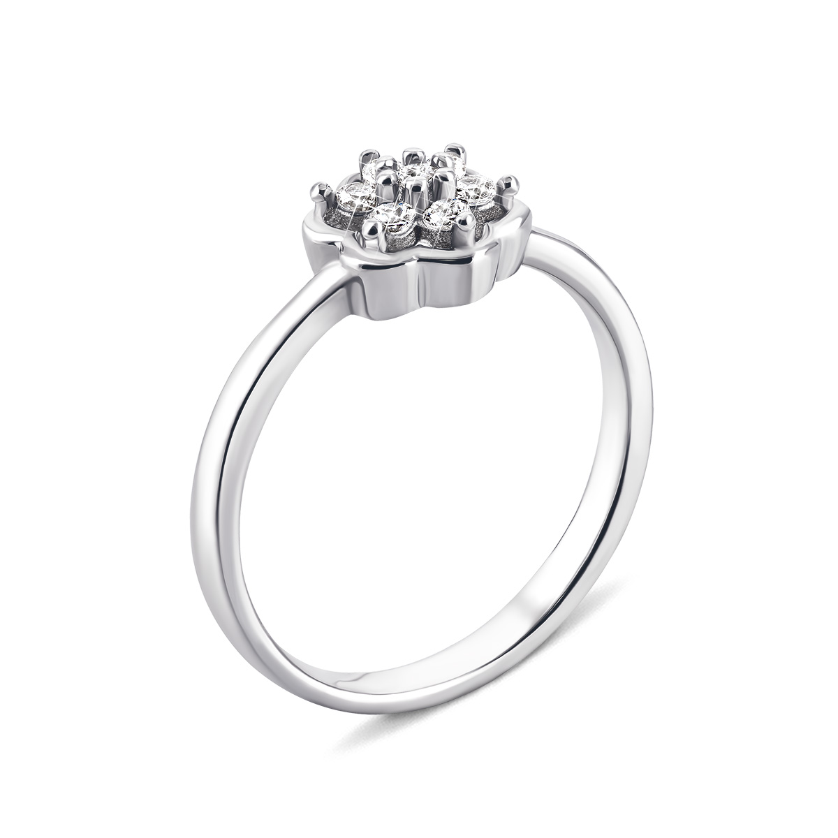 

Серебряное кольцо Цветок с фианитами 15.5 размер 1RI60139-R