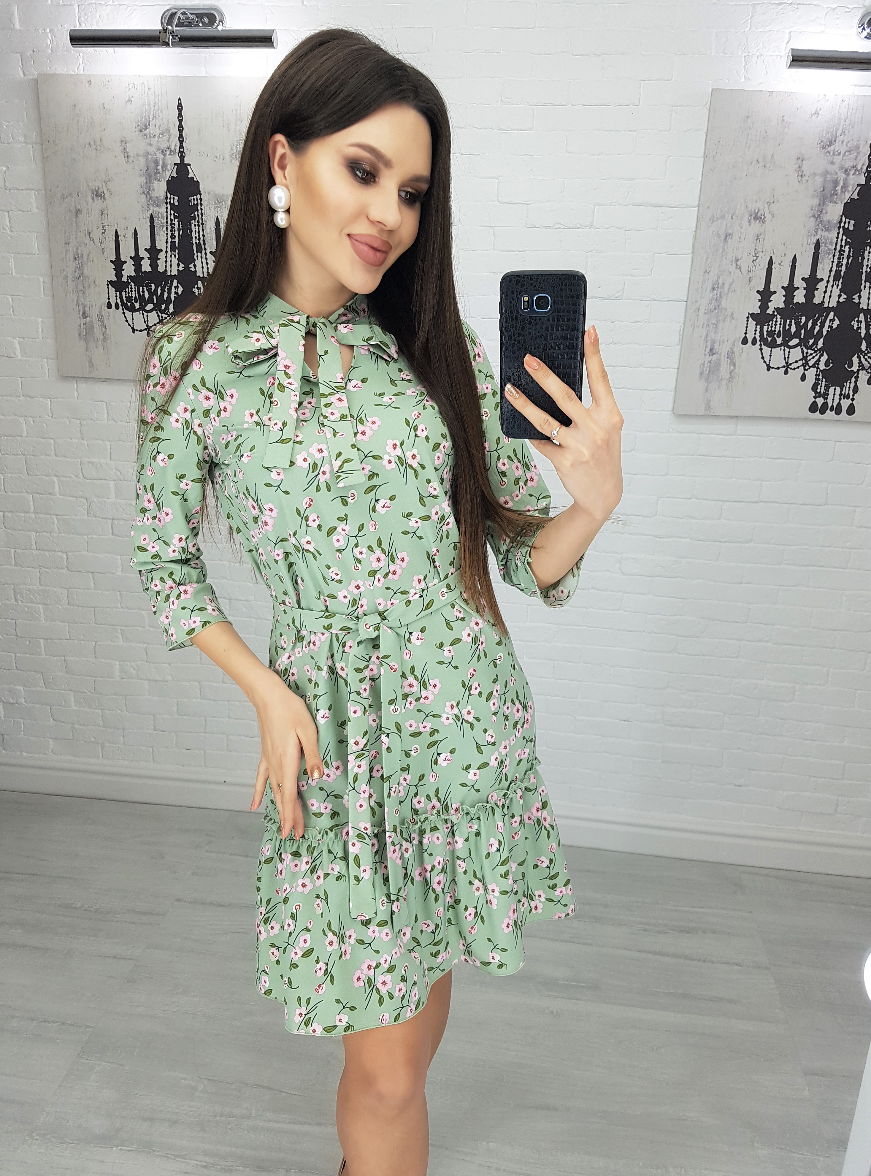 

Платье галстук idiali Оливка 42