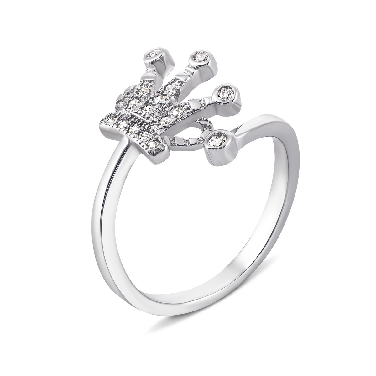 

Серебряное кольцо Корона с фианитами FD865