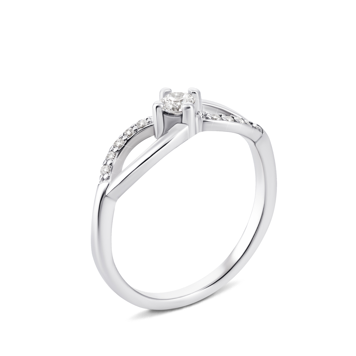 

Серебряное кольцо с фианитами 16 размер SD15674