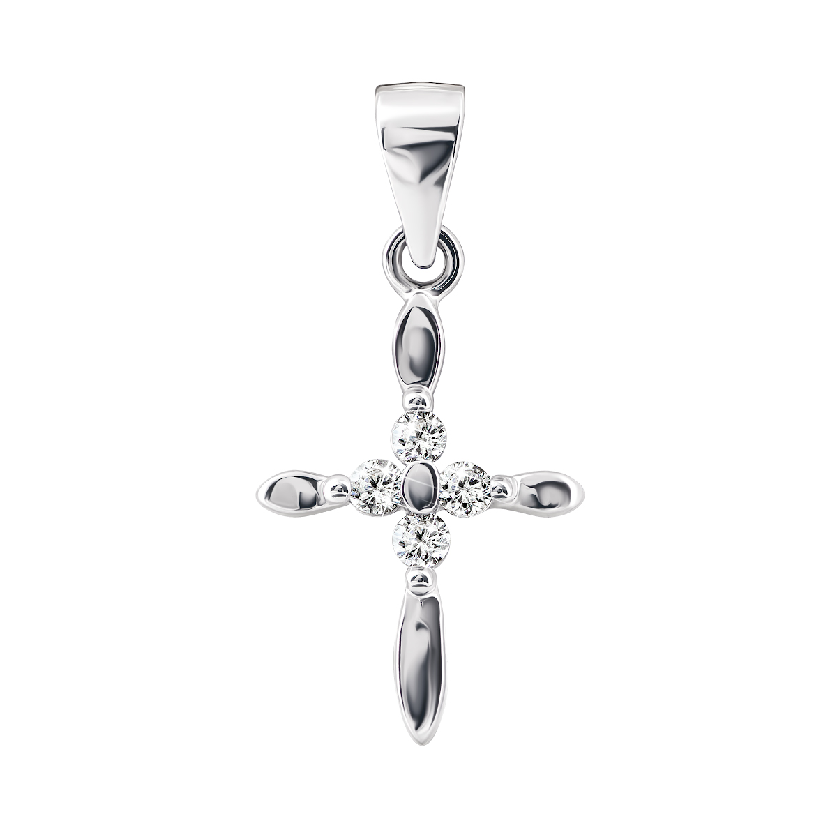 

Серебряный крестик с фианитами 1PE43534