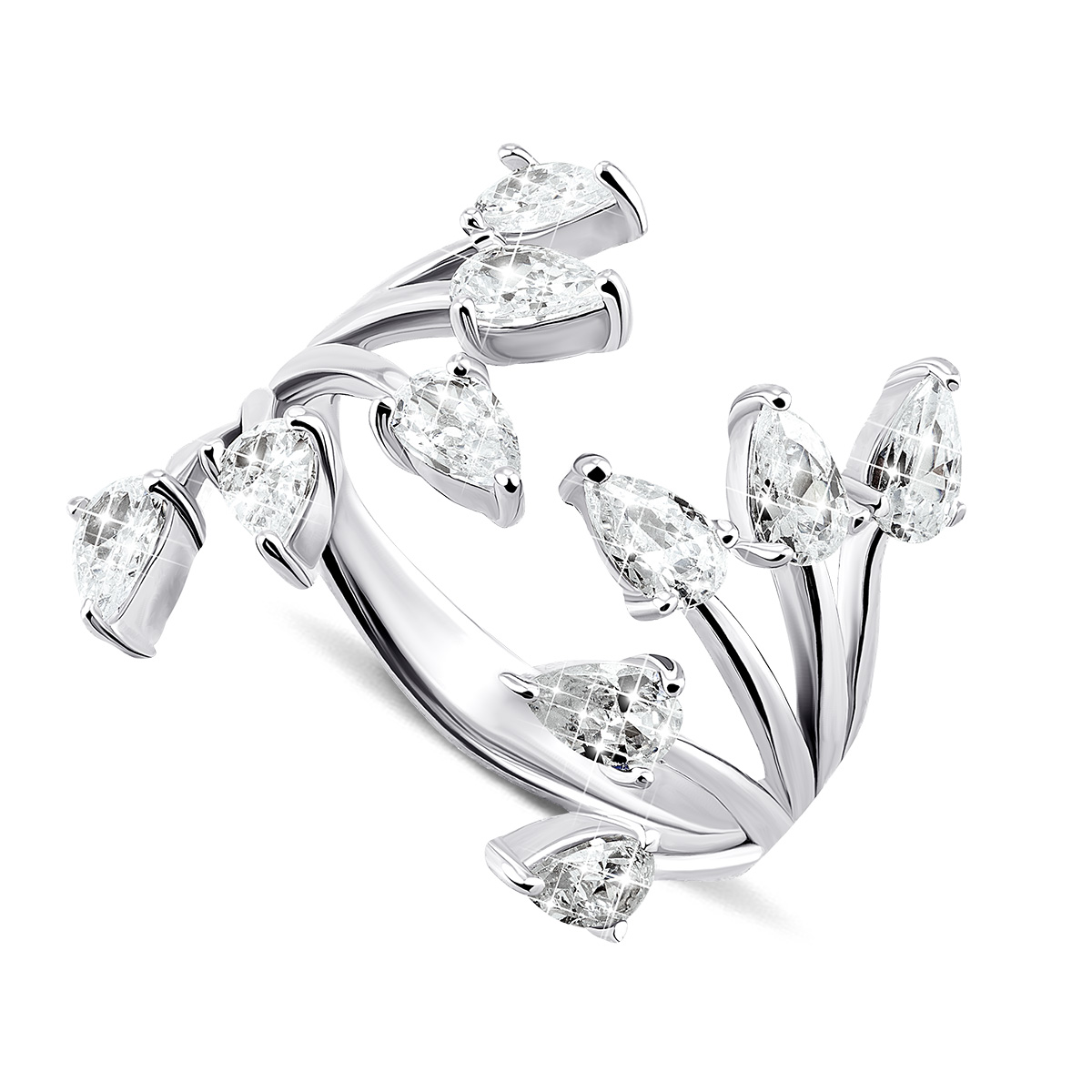 

Серебряное кольцо с фианитами 17 размер GR4673