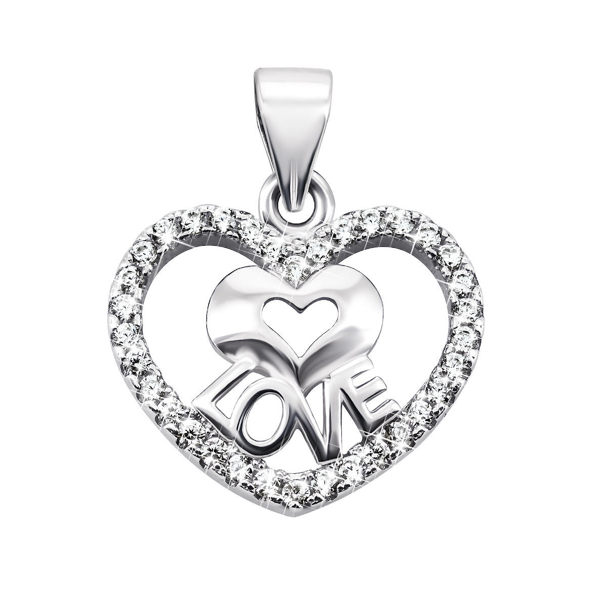

Серебряная подвеска Сердце с фианитами 1PE45309