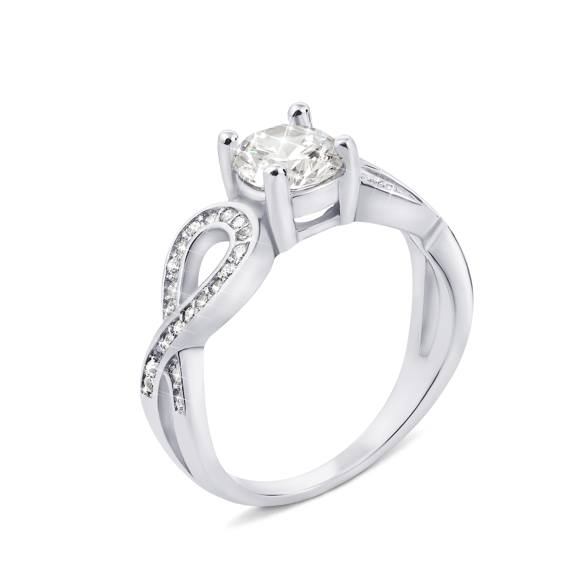 

Серебряное кольцо с фианитами 15.5 размер 1RI56645-R