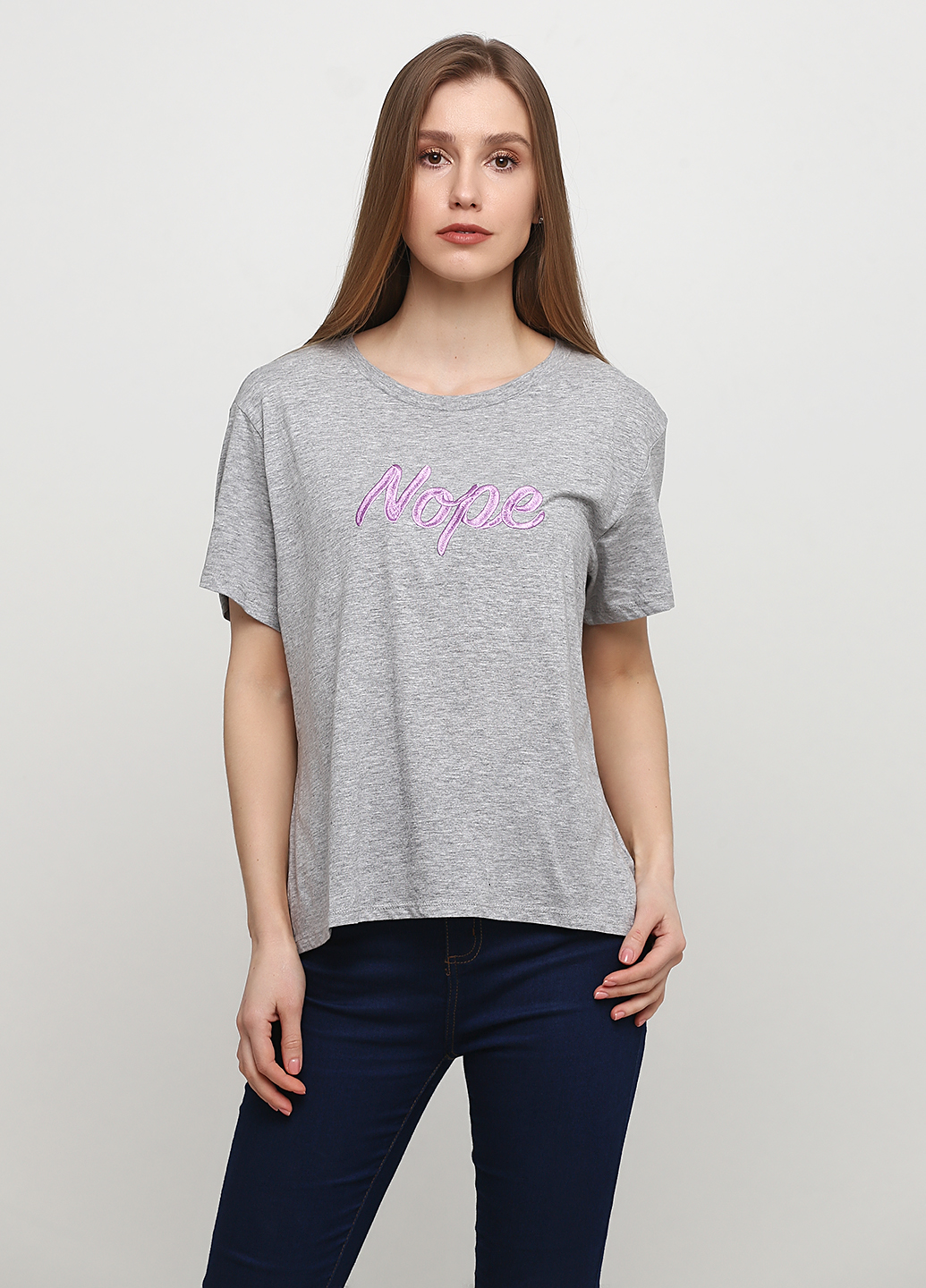 

Футболка Monki L Серый меланж 0629342_nope