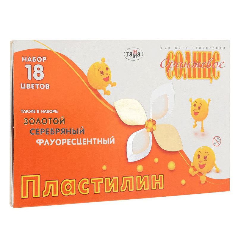 

Пластилин мягкий Гамма Оранжеве сонце 18 цв 220г со стеком (280040)