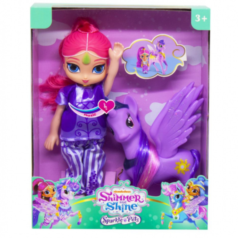 

Кукла Шимер музыкальная Sparkle Pets 25 см Shimmer and Shine набор с пони единорог (PL066)