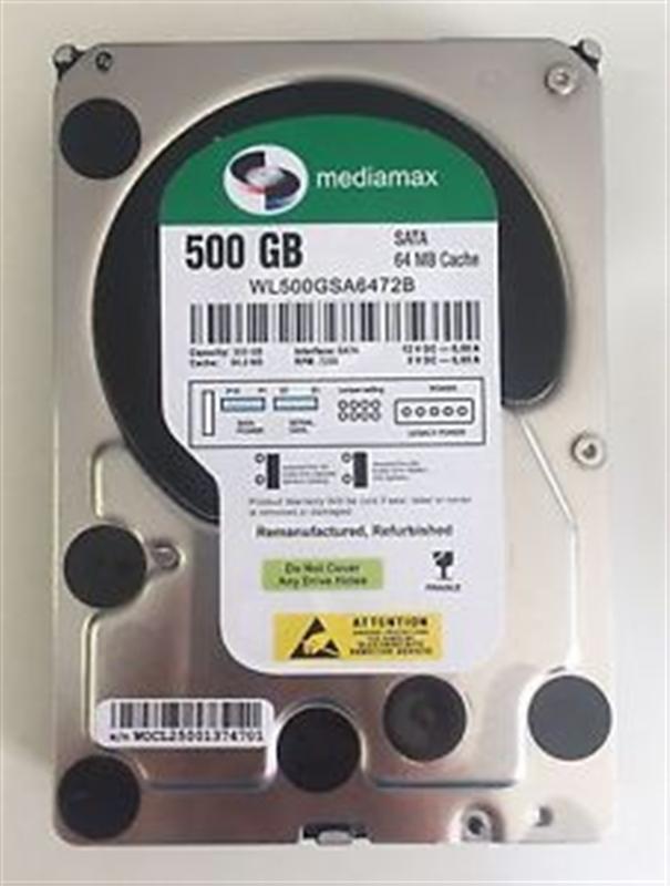 

Накопитель HDD SATA 500GB Mediamax 7200rpm 64MB (WL500GSA6472B) гар. 12 мес. Refurbished