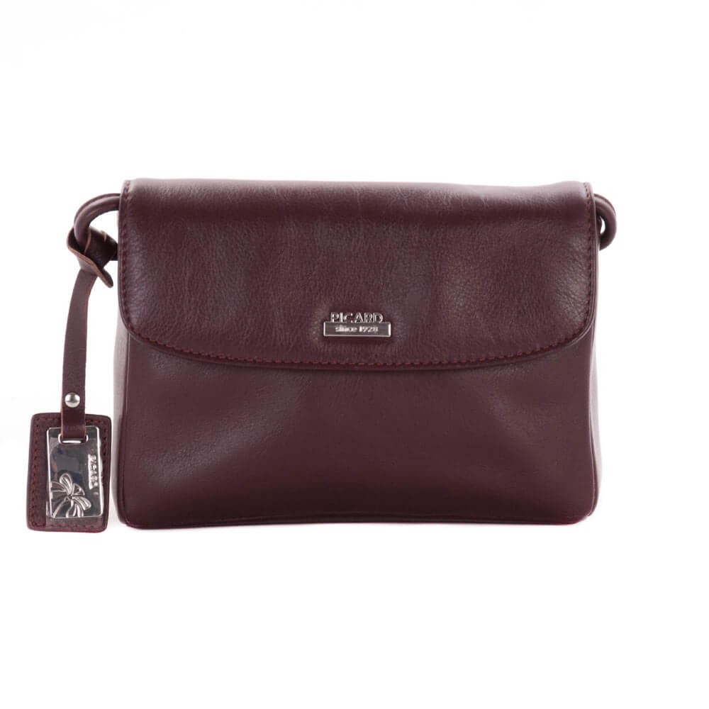

Сумка женская кожаная через плечо маленькая Picard бордовая