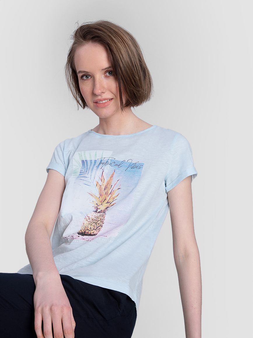 

Футболка O'STIN Casual KHIW9HS15T S Небесно-голубая