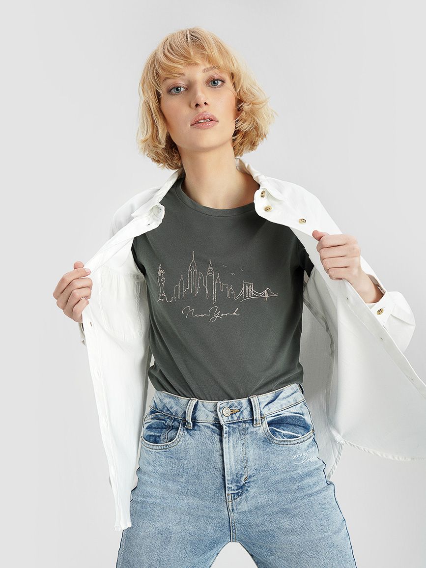 

Футболка O'STIN Casual 5KQQIGUM7I L Хаки