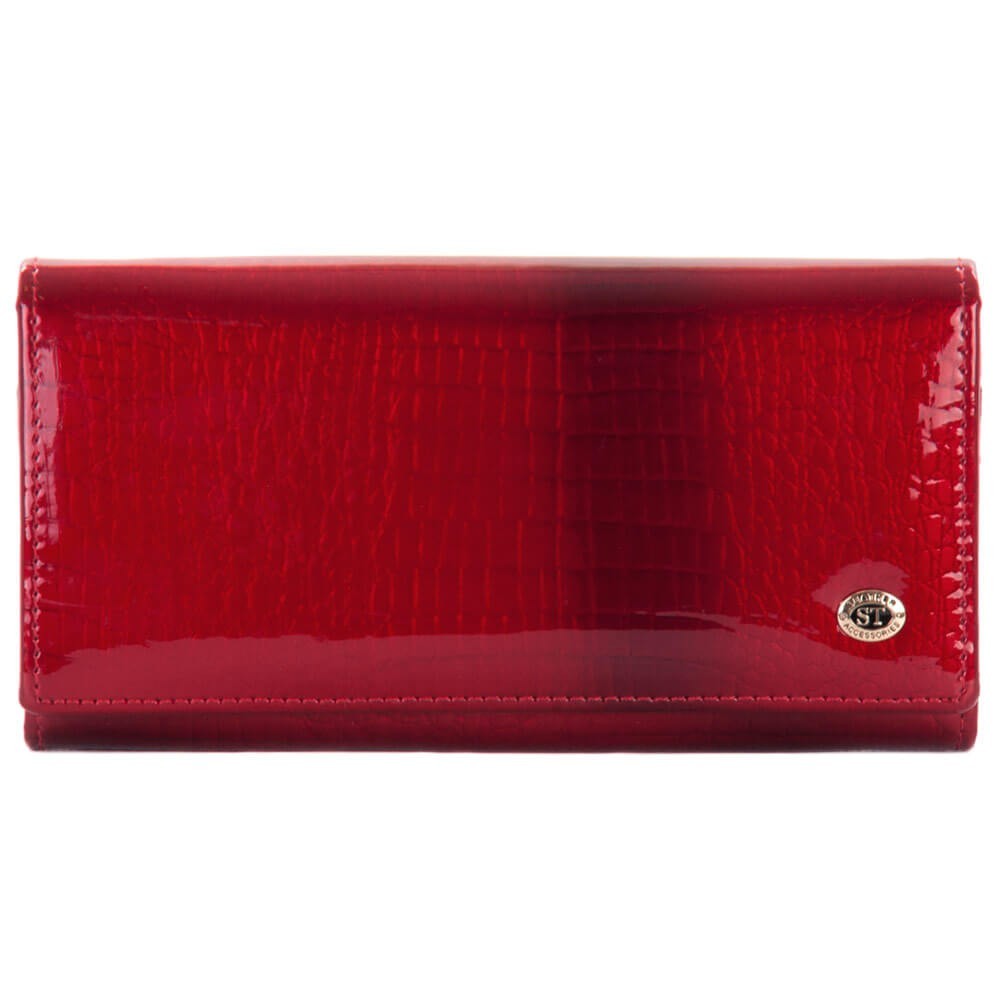 

Женский кошелек кожаный лаковый красный ST
