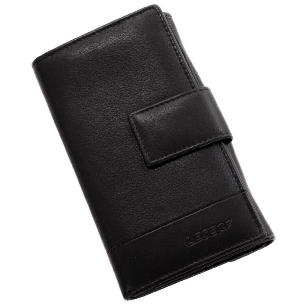 

Мужской кошелек портмоне купюрник кожаный Leserf черный (8531 black)