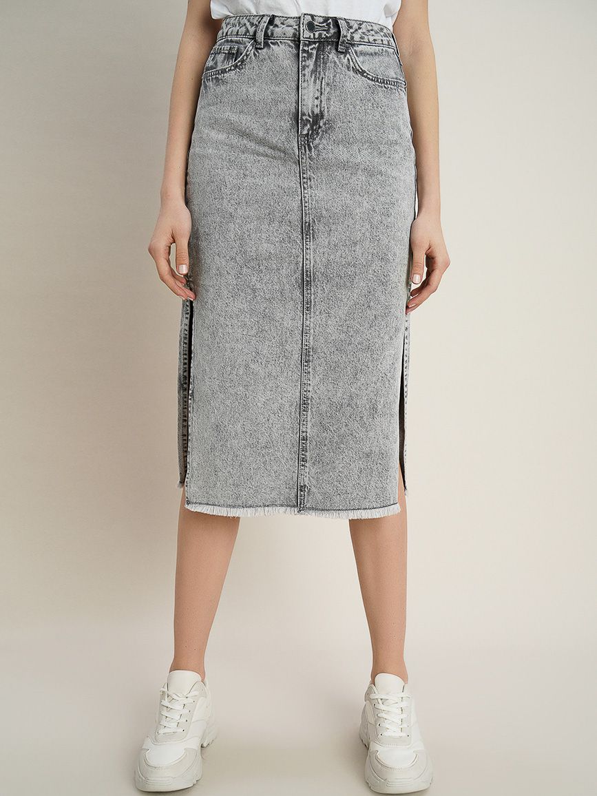 

Юбка джинсовая O'STIN Casual Y6SF0KORKE XL Серая