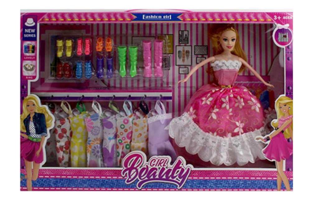 

Игровой набор с куклой LIMO TOY 5088D 28см, 9 платьев, обувь
