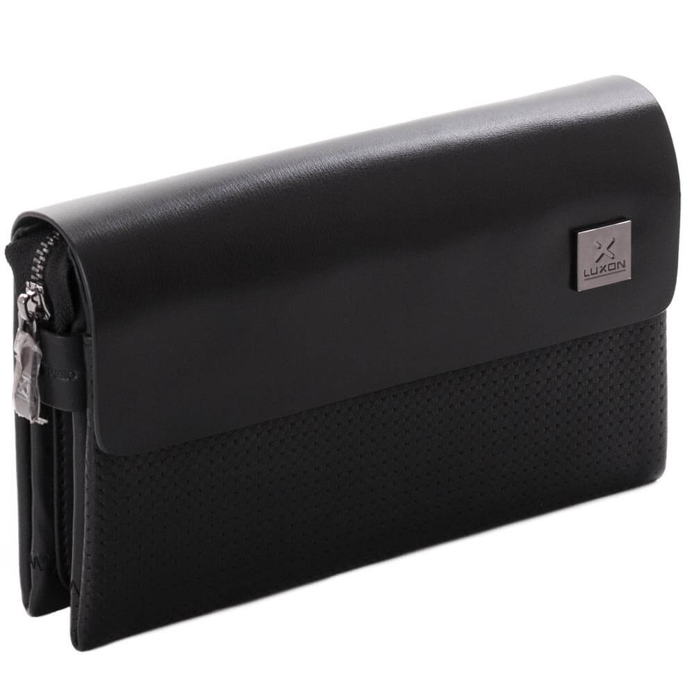 

Барсетка мужская Luxon кожаная Черная (136-2 black)