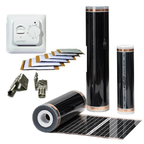 

7,0м² Инфракрасный теплый пол пленка для пола / полный комплект с терморегулятором In-Therm 220 Вт/м² (Корея)