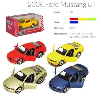 

Машина метал. "Kinsmart""Ford MUSTANG GT 2006", 1:38, (96шт) (KT5091W)