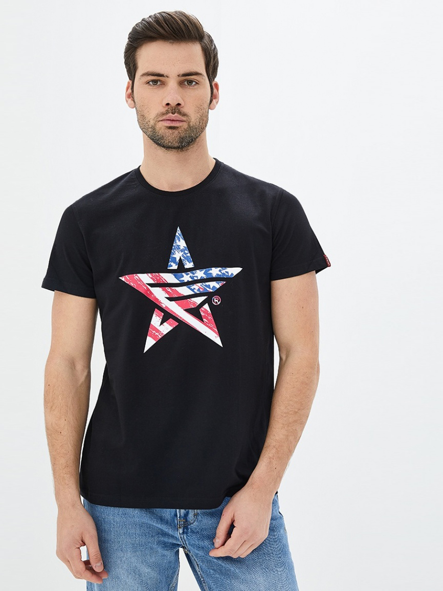 Акция на Мужская футболка Airboss USA L Black (2000000001630_A) от Rozetka UA