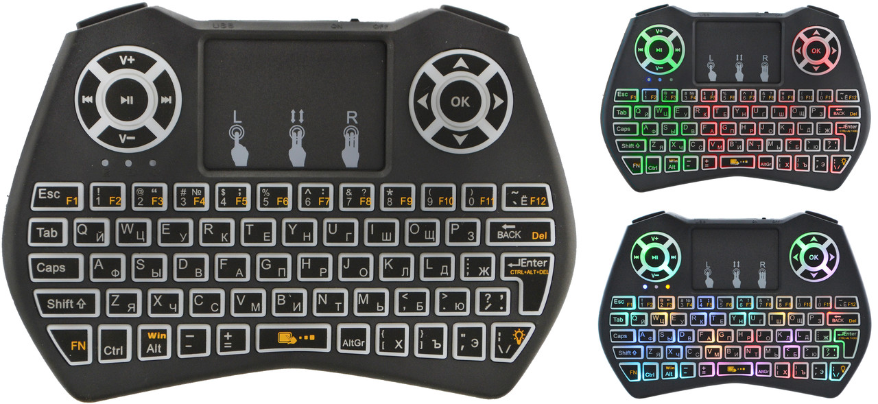 

Беспроводная русская клавиатура UKC i9 2.4G с RGB подсветкой (91102)