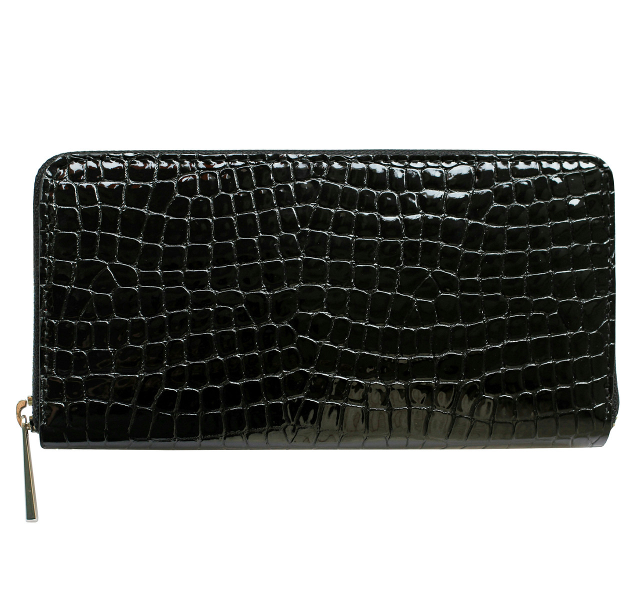 

Кошелёк женский натуральная лаковая кожа ALORI, чёрный МО-02-4 Black