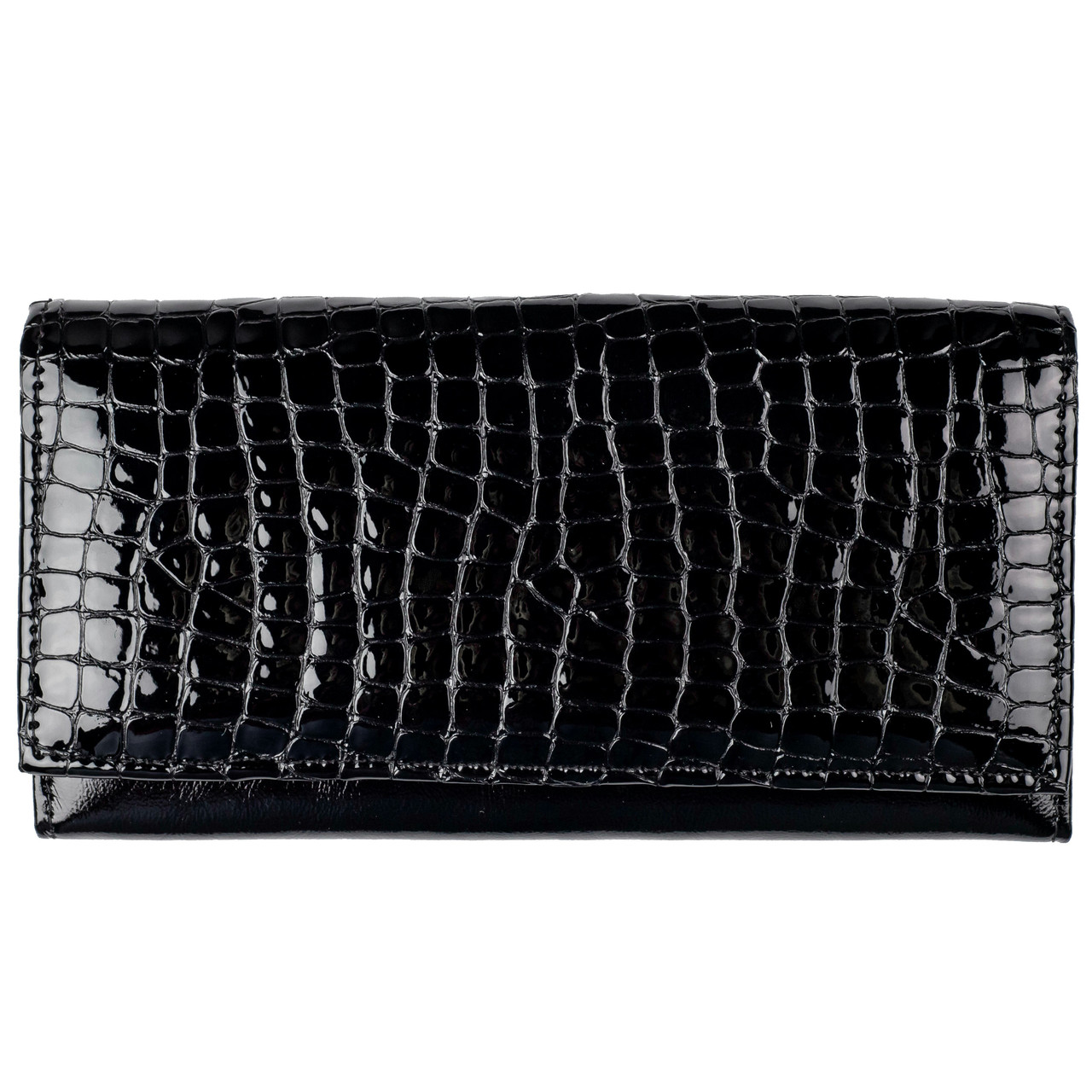 

Кошелёк женский натуральная лаковая кожа ALORI, черный KO-02-4/2 Black
