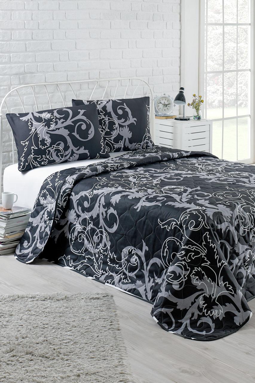 

Покрывало стеганное с наволочками Eponj Home B&W - Mare черный 200*220