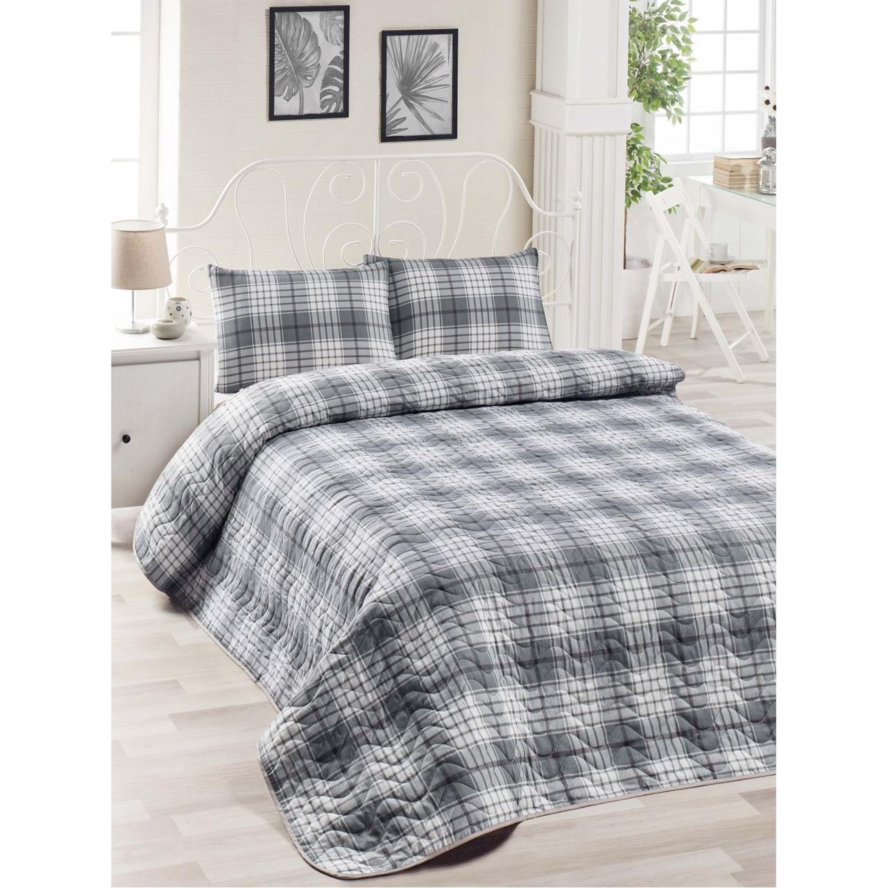 

Покрывало стеганное с наволочкой Eponj Home - Burberry siyah черный 160*220