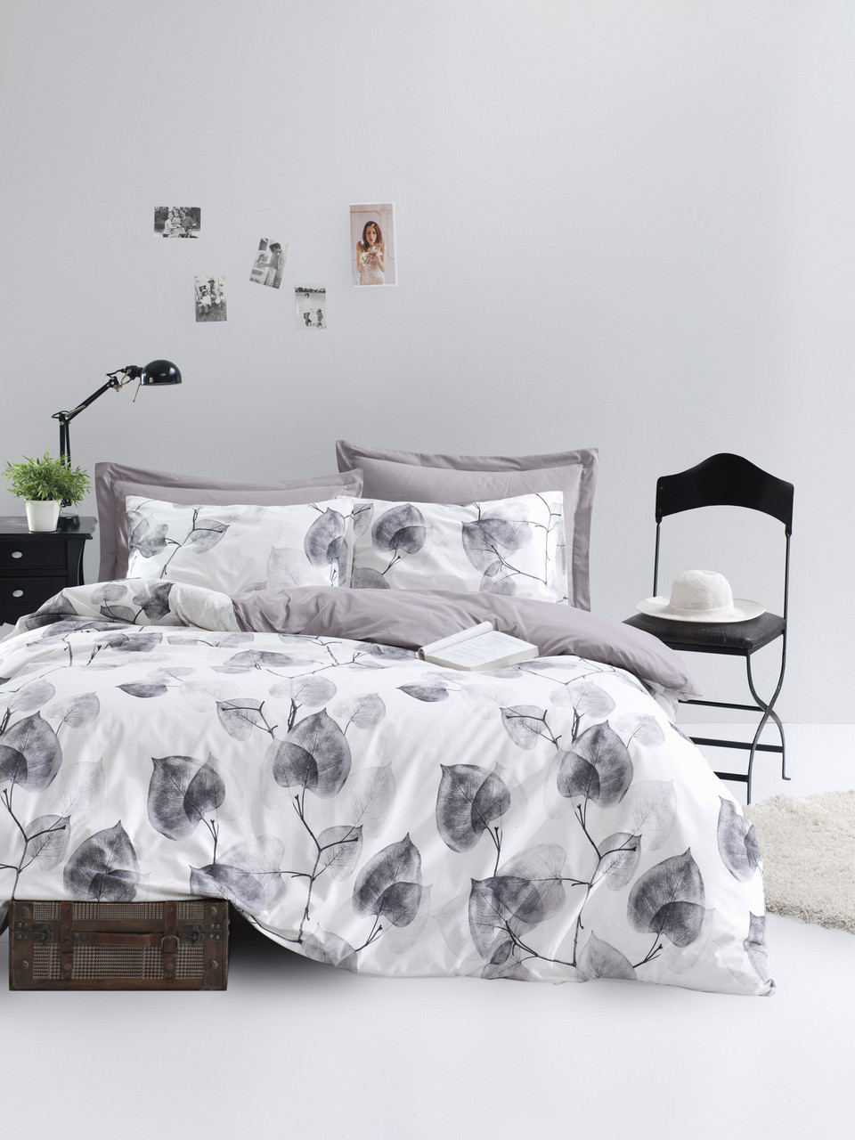 

Постельное белье Lotus Home Perfect Ranforce - Crosby серый евро