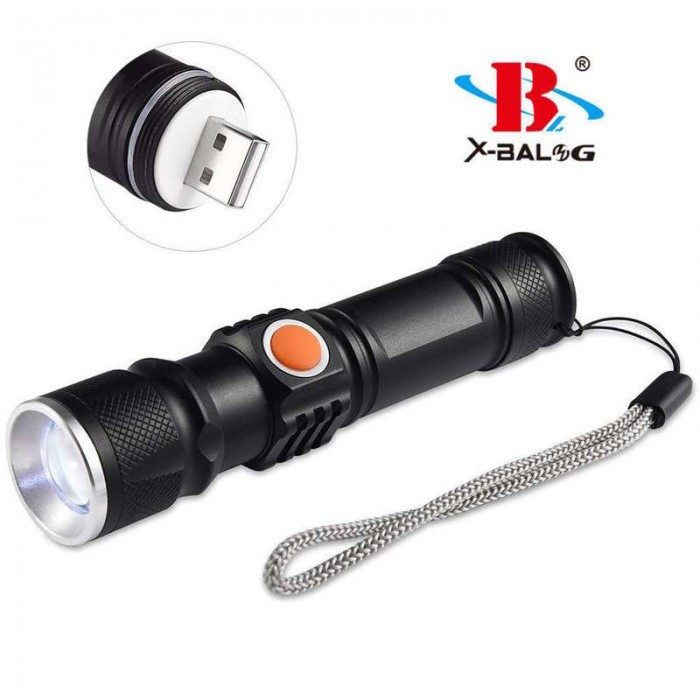 

Ручной светодиодный фонарь X-Balog ST-515 T6 с линзой и зарядкой от USB