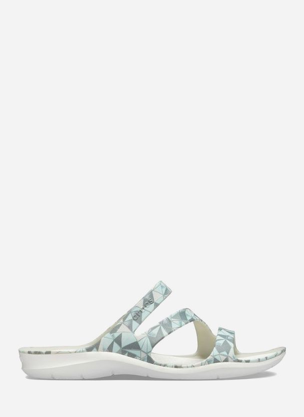 

Шлепанцы Crocs Jibbitz Swiftwater Printed Sandal W Geo/Whi 205878-98U 37-38 (W7) 23.8 см Серые