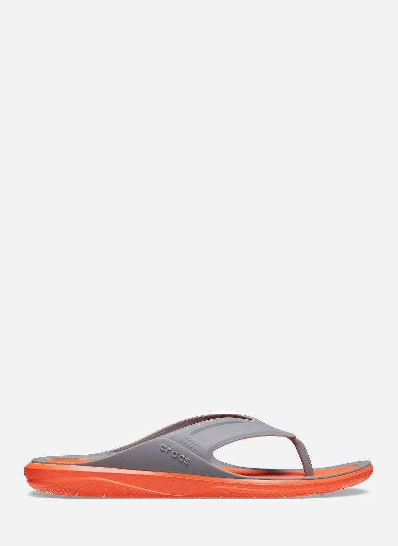 

Вьетнамки Crocs Jibbitz Swiftwater Wave Flip M Sgy/Tng 206242-0EK 41-42 (M8) 25.5 см Серые с оранжевым
