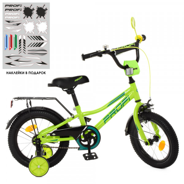 

Велосипед детский двухколесный 14 дюймов PROF1 Y-14225 Prime Green (22790) Зеленый