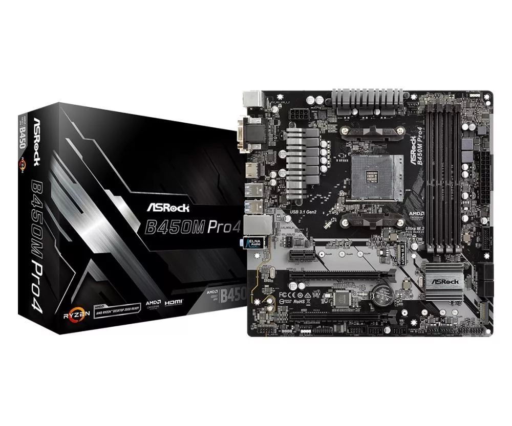 

Материнская плата ASRock B450M PRO4 (sAM4, AMD B450)