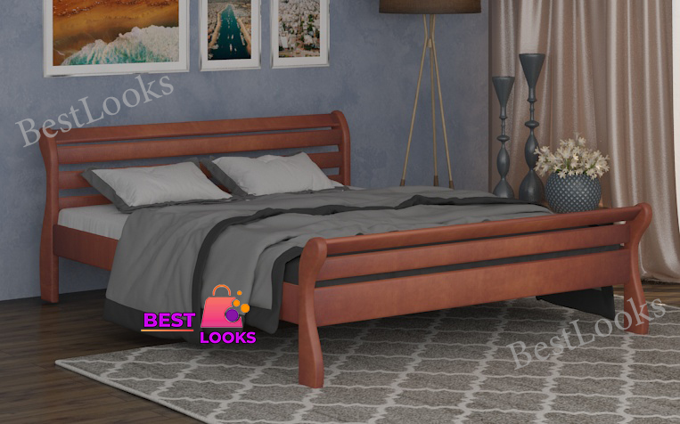 

Кровать деревянная полуторная 120х200 Верона Wellmebely сосна Яблоня Л6