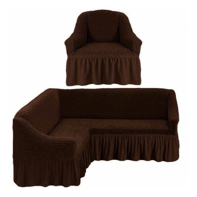 

Чехлы на угловой диван и кресло Home Collection Evibu Турция Шоколадный (NUK-1214145)