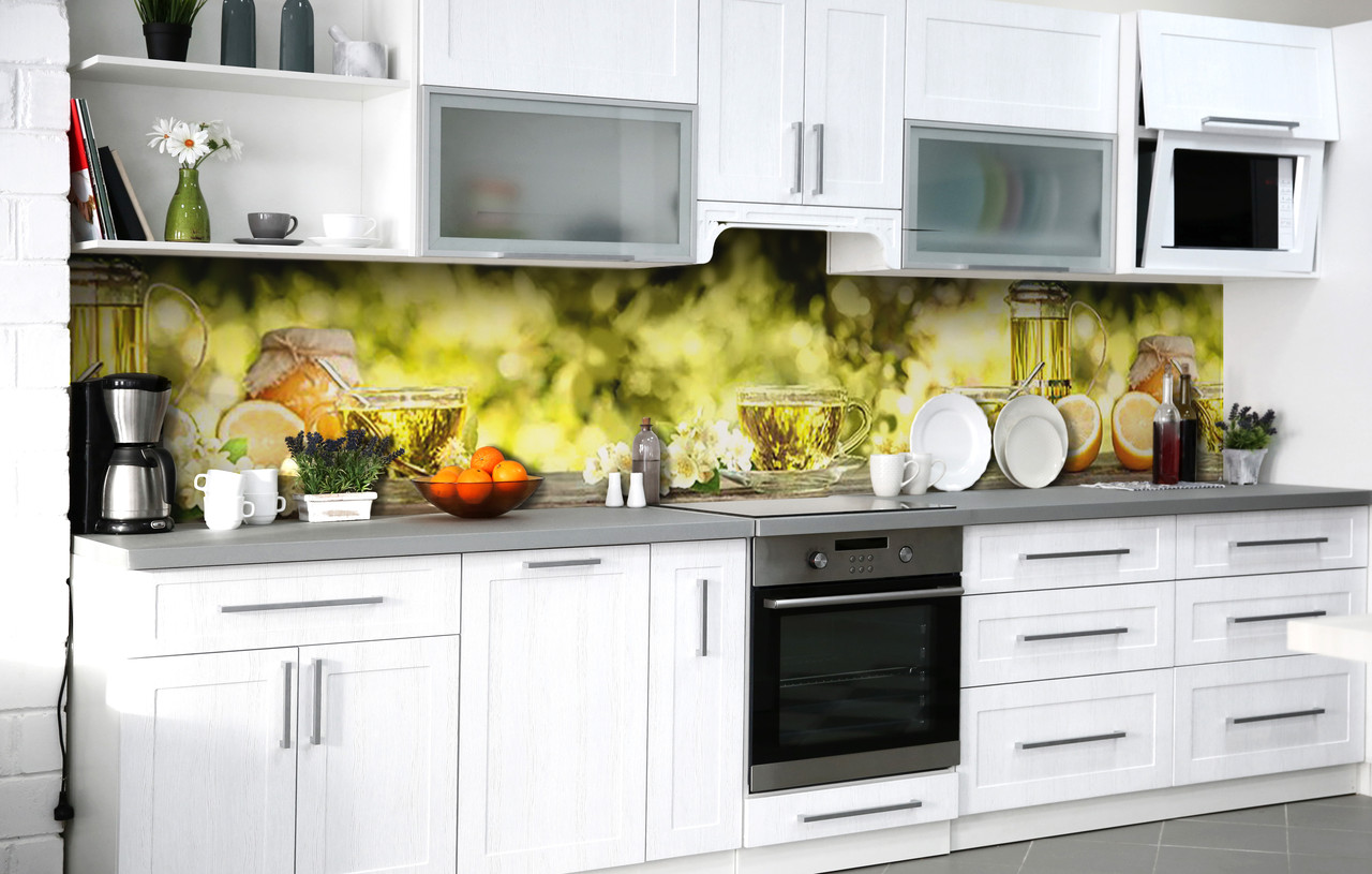 

Скинали на кухню Zatarga «Целебный напиток» 600х3000 мм виниловая 3Д наклейка кухонный фартук самоклеящаяся