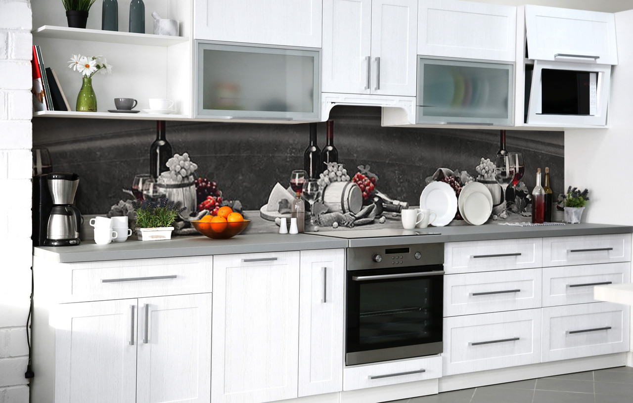 

Скинали на кухню Zatarga «Бочонок вина» 600х2500 мм виниловая 3Д наклейка кухонный фартук самоклеящаяся